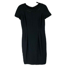Vintage Yves Cossette Depeche Mode Little Black Dress US 10 Petite Beaded Detail