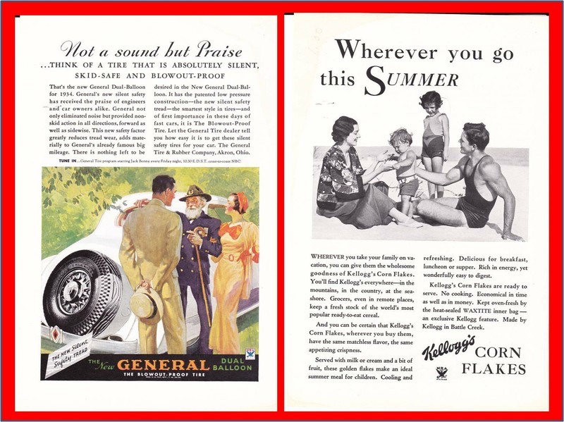1934 General Tire & Rubber Co - Kellogg's Corn Flakes Battle Creek Print Ad