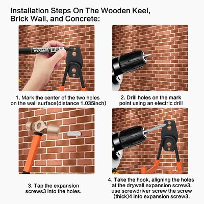 KAHEIGN 20Pcs Tool Hanger Hooks, Heavy Duty Shed Hooks Wall Ount Tool