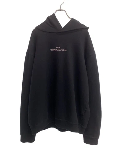 Felpa con cappuccio Maison Margiela 22AW Loco rovesciata 44 cotone stampa nera S50GU0167 usata