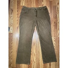 St. John  s Bay Boot Cut Corduroy Pants - Olive/Brown, Size 6 Petite