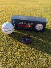 TaylorMade TP5x Stripe ORACLE RED BULL RACING Golf Ball and Ball Marker (RED) ⛳️