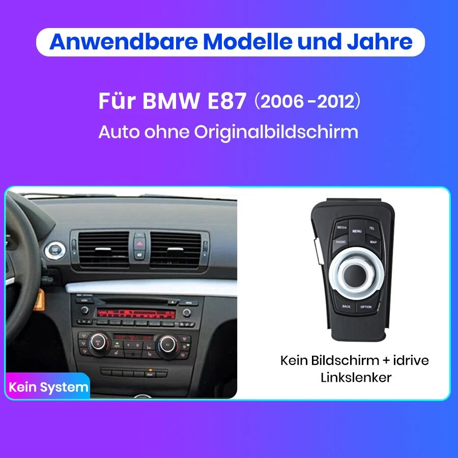 iDrive Linux Autoradio GPS Navi Carplay SWC Für BMW 1er E81 E82 E87 E88 2006-12 - Bild 2 von 4