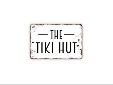 The Tiki Hut Sign - Tropical Bar Patio Beach Luau Wall Decor - Island