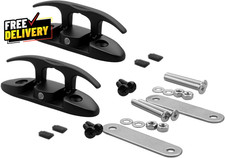 Boat Folding Cleat Flip up Marine Stainless Steel 4-1/2 Black Dock Fold Cleats