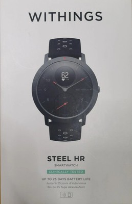 Withings Steel HR Hybrid MultiSport Tracking Herzfrequenz schwarz Smartwatch OVP