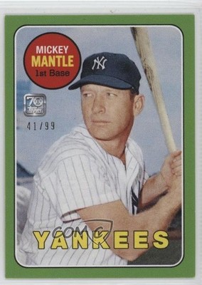 2021 X Collection Green /99 Mickey Mantle 1969 Topps #41 HOF lz7