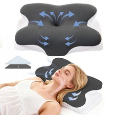 Cervical Pillow for Neck Pain Relief - Ergonomic Contour Memory Foam Pillow w...