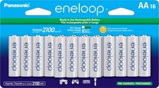 Rechargeable AA Ni-MH Batteries, 2100 Cycles, 16-Pack - Pre-Charged Batteries
