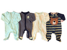 Baby Clothes Bundle Newborn Boy Sleepers Clothes Lot Sleep N Play Footies Stripe