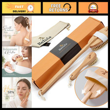 100 Boar Bristle Dry Body Brush Set with Face Brush Exfoliating Gloves