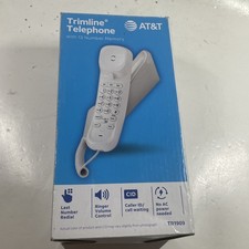 AT T TR1909 Single Line Corded White Trimline Phone Caller ID NEW