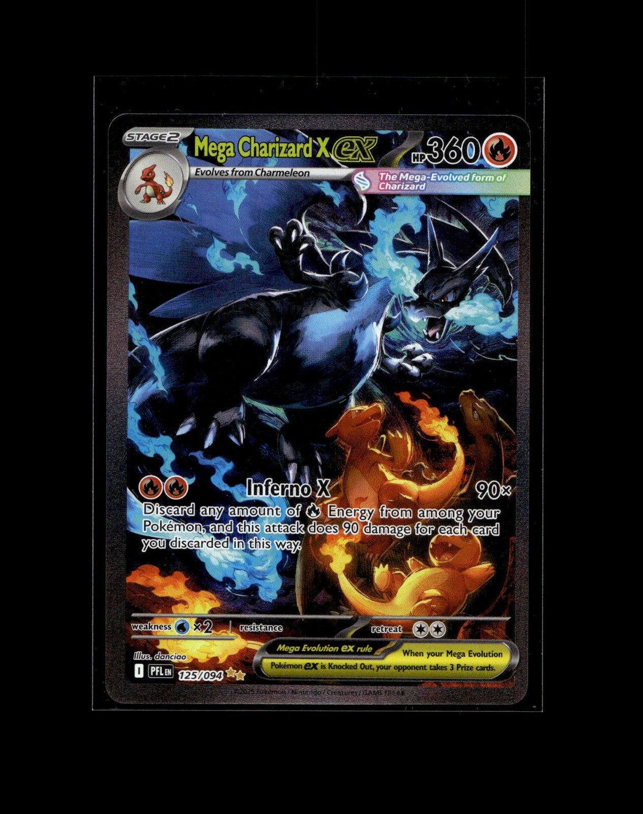 Mega Charizard X ex 125/094 Phantasmal Flames Pokémon Card NM
