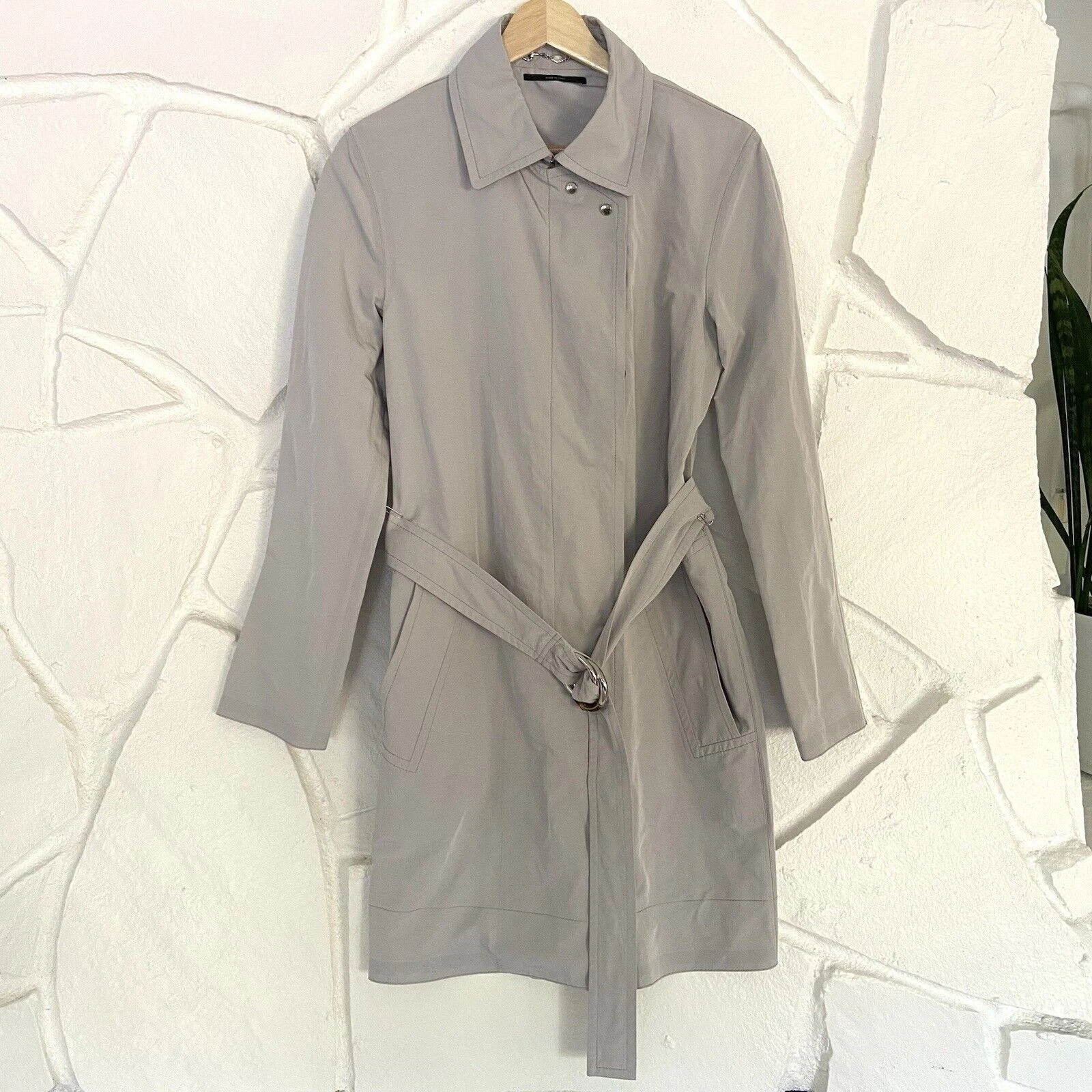 Gucci donna 40 Oldey Moneyner Desig lussoo grigio trenchto cappot giaccaa cintu