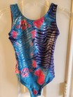 Danskin Blue Animal Print Dance/Gymnastics Leotard Child Intermediate CI 6/7 — photo 1