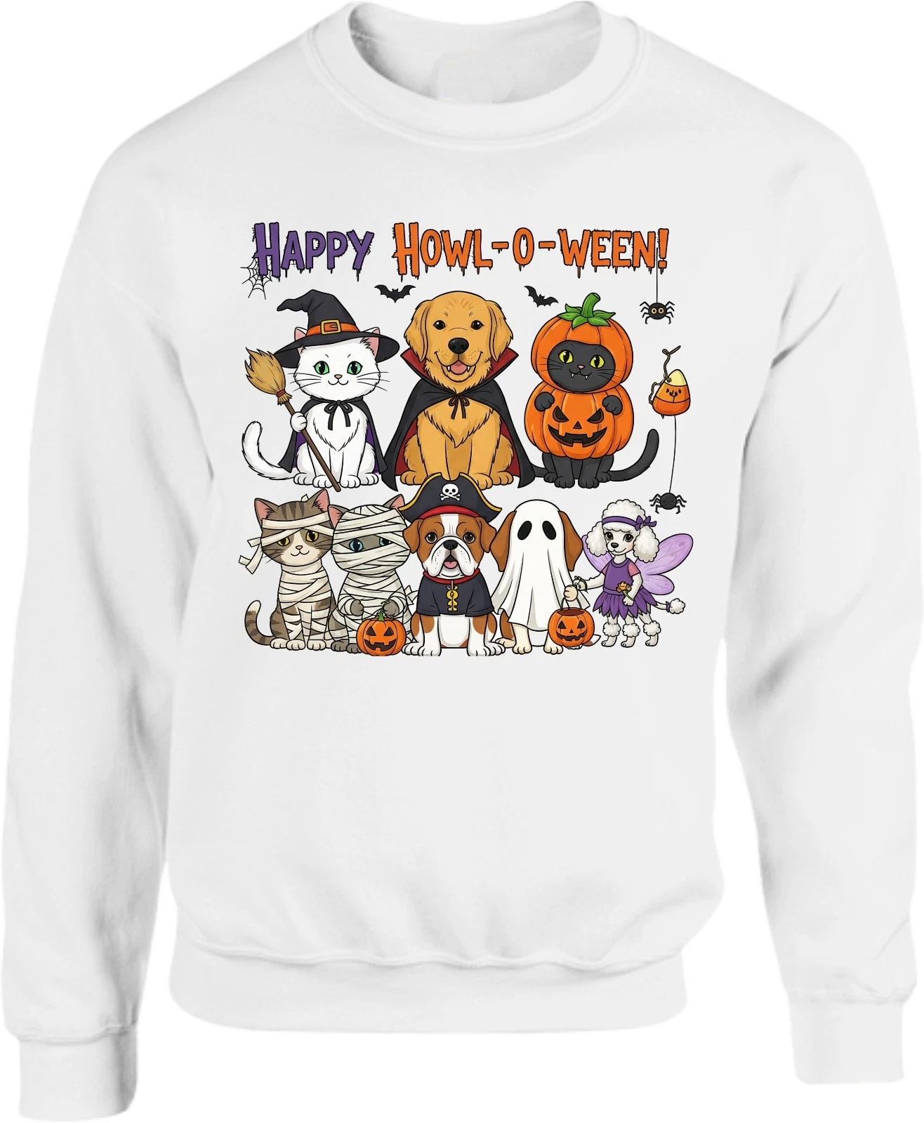 Halloween Pumpkin Jumper, Spooky Ghost Sweatshirt, Animal Halloween Sweatshirt