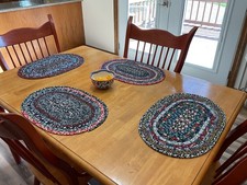 Beautiful Handmade Fowered Placemats  All Cotton Fabric. 
