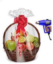 Shrink Wrap Basket Bags 5 Pack Clear Cellophane PVC 24x30