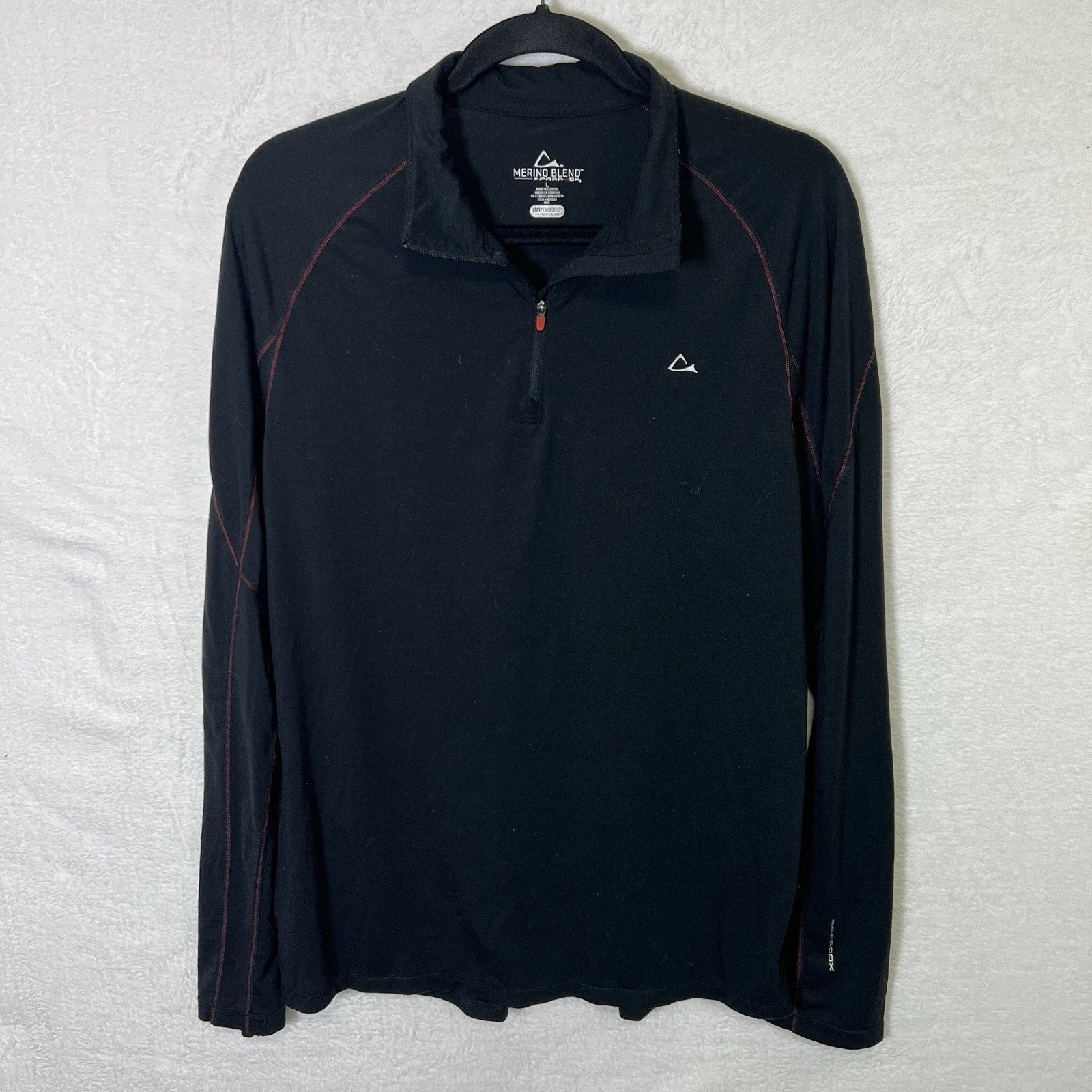 Paradox Merino Wool Blend Top Men’s L Black 1/4 Zip Dry Release Long-Sleeve