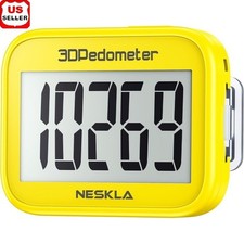 3D Pedometer Step Counter Easy to Use Accurate LCD Display Long Battery Life
