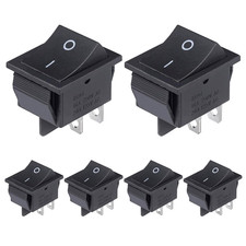 KCD4 Rocker Switch 4 Pin 2 Position DPST on off Black Mini Boat Rocker Switch 20