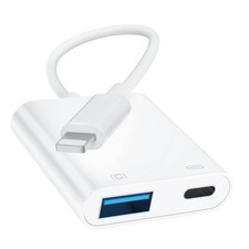  Apple MFi Certified Lightning to USB Camera Adapter for iPhone, iPad to USB3.0