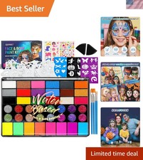 Professional Face Painting Kit for Kids - 42 Vibrant Colors  Easy Clean-Up
