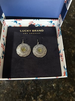Lucky Brand Drop Disk Earrings New