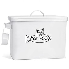 Large Dog and Cat Food Storage Container, Farmhouse Pet Food Storage Containe...