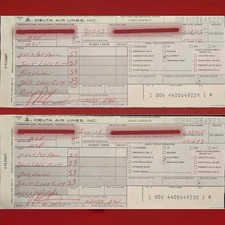 1988 Delta Air Lines Pair of Travel Passes Vi...