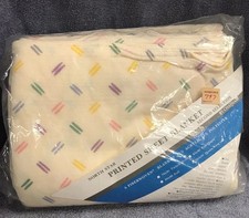 Chatham Blanket 102x90 Bed Cover Fiberwoven King Size Vtg Pastel Print