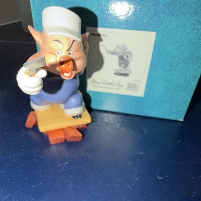 Three Little Pigs Practical Pig Disney Figurine 5'' Tall with Box