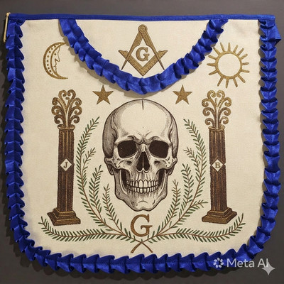 Masonic Apron Masonic Hand Painted Custom Painted Handcrafted Masonic Freemason