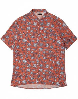 KIABI Herren Kurzarm Hemd 2XL Mehrfarbig Blumenmuster RA04
