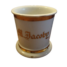 Vintage Barber Shop Named Shaving Mug Cup M Jacoby Porcelain 10 Ounces