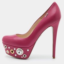 Loriblu Size 36 Pink Leather Crystal Embellis...
