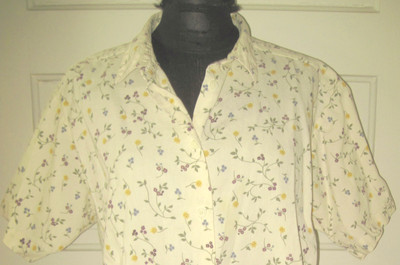 Vintage NORTHERN REFLECTIONS SS Floral Button Up Top Shirt Blouse XL