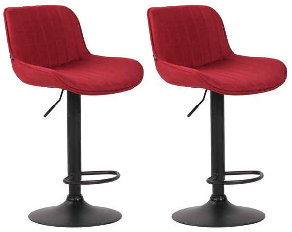 2Er Set Barhocker Lentini Stoff Schwarz Rot-image