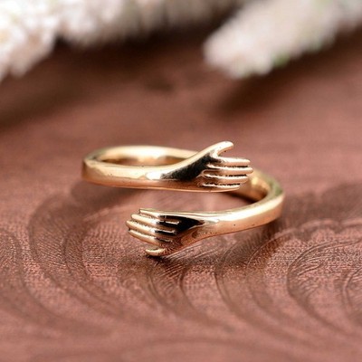 Adjustable Hug Ring Open Hand Ring Minimalist Love Promise Fashion Jewelry