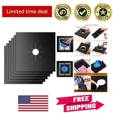 10 Black Stove Burner Covers - Double Thickness, Easy to Cut & Heat-Resistant