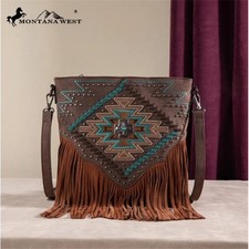 Montana West 479533 Crossbody Bag - Aztec Cross with Fringe - Concealed Carry...