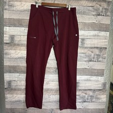 FIGS Yola Technical Women Burgundy Red Drawstring Scrub Pants TW2000R Meduim