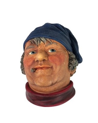 FISHERMAN Legend Products Chalkware Head Signed F Wright England 1984