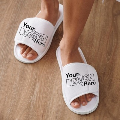 Individuelle Pantolette Hausschuhe personalisiert bedruckt bestickt Pantoffeln