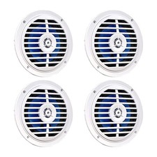 Pyle 5.25" 100 Watt Max Marine Dual Cone Full Range Speakers 2 Pair, White 