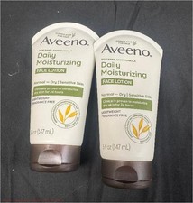 LOT OF 2 Aveeno Daily Moisturizing Prebiotic Oat Face Cream Fragrance Free -5 oz