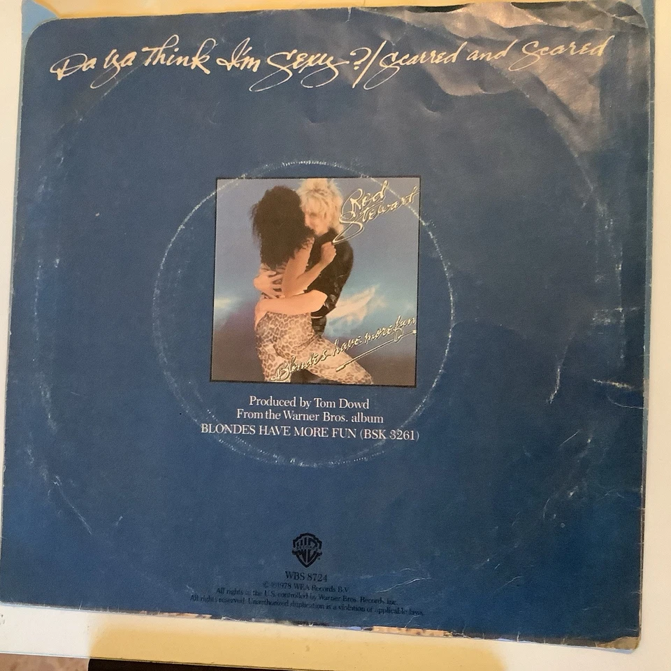 ROD STEWART Da Ya Think I'm Sexy? Single 7" Warner Bros. WBS8724 USA 1978 • Exc+ - Immagine 4 di 4