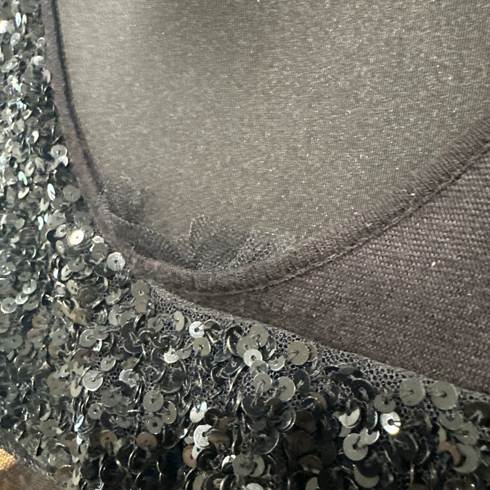 Mini Vestido Rojo Valentino Talla S Negro Lentejuelas Tul Cóctel Transparente Fiesta Hada Foto 4 de 4