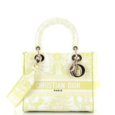 Christian Dior Lady D-Lite Bag Embroidered Canvas Medium | eBay