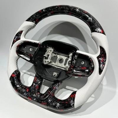  Forged Carbon Fiber Red Stitching Heating Steering Wheel for Dodge Durango 2018